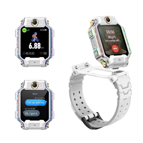 imoo X10 Montre Connectée Enfant, 4G Smartwatch Téléphone pour Filles Garçons avec GPS, Appels, WiFi, Vidéo/Voix Chat, Mode Classe, Alarme, Montre...