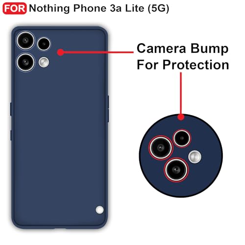 Image of CEDO Back Cover for Nothing Phone 3a Lite (5G) | Camera Bump Protection & Inner Velvet Fabric Lining | Ultra Slim Matte Soft Rubberised Case Cover (Blue)