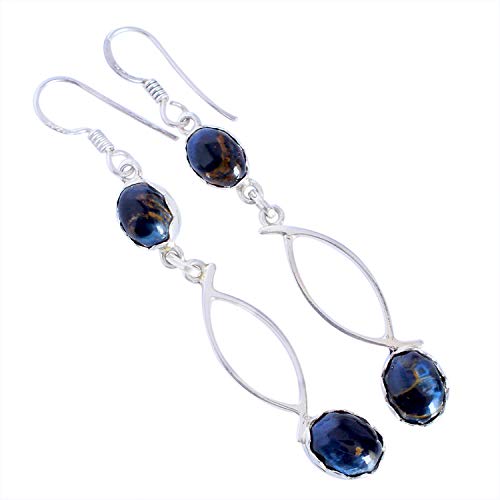 Boucles d'oreilles Pietersite argent massif, un bijou d'oreilles pour le quotidien RI-5061