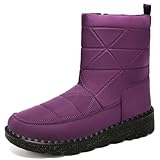 Generisch Winterstiefel mit halbhoher Wade, kalte Stiefel warme Stiefel mit halbhoher Wade (Purple, 41)