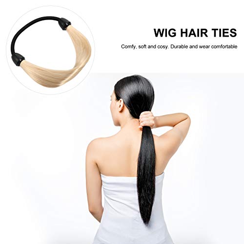 Valiclud 6Pcs Wig Hair Ties Synthetic Wig Ponytail Holder Elastic Rubber Band Hair Ropes Hairpiece Hair Accessories For Women Girls Daily Christmas (Golden) Brown Hair Ties #TOP6