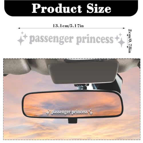 Image of Yuanchu 4 Pcs Princess Car Stickers - Window, Rearview Mirror Decals - Cute Vinyl Stickers - Positive Affirmation Car Accessories for Women