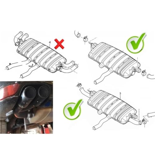 Embouts d'échappement voiture quad Cayenne 958.1 2011-2014 silencieux inox noir - 5