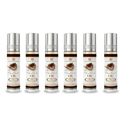 Lot de 6 Huiles de Parfum CHOCO MUSK Al Rehab 6 ml Notes Chocolat Vanille Épicé Sucré – Musc Huile Parfumée Sans Alcool
