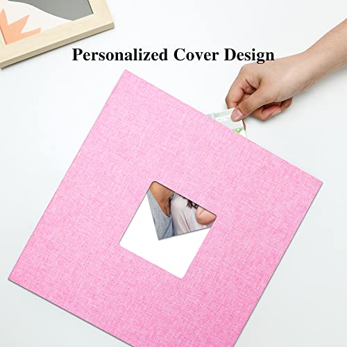 Vienrose Large Photo Album Self Adhesive for 4x6 8x10 10x12 Pictures Linen Scrapbook Album DIY 60 Blank Pages with A Metallic Pen