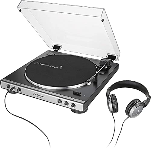 audio technica Kit Toca Discos Audio Technica Automático AT LP60XHP GM Grafite Belt Drive com Fone d