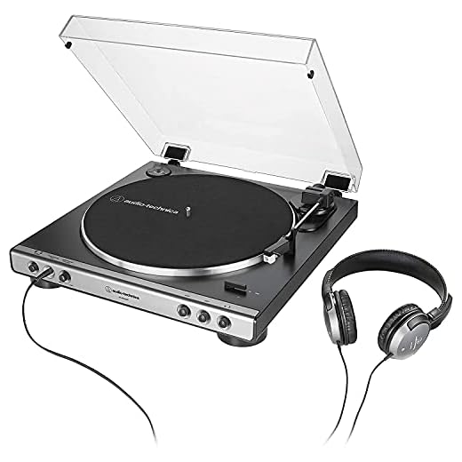 audio technica Kit Toca Discos Audio Technica Automático AT LP60XHP GM Grafite Belt Drive com Fone de Ouvido ATH 250AV