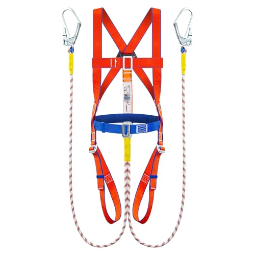 Imbracatura di sicurezza anticaduta, imbracatura da costruzione a 5 punti Kit di cinture di sicurezza kit di protezione anticaduta Per lavori sui tetti, lavori in quota