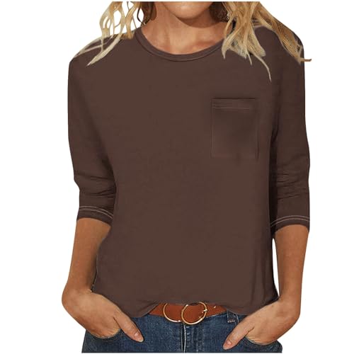 Camiseta Mujer Manga Corta Verano Color sólido Moda Suelto Casual Cuello Redondo Tumblr Tops Algodón Fiesta T-Shirt Camisa Elegante Cómodo Original Basic tee Deportiva Talla Grande