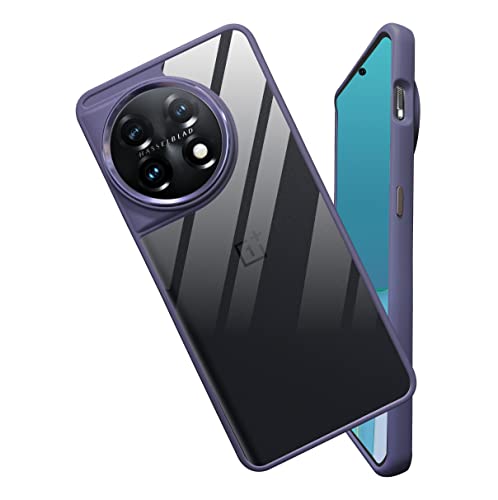 Image of A rtistque Ultra Hybrid Clear Back Cover Case for Oneplus 11R 5G | Drop Protection | Transparent | Smooth TPU Sides - Purple