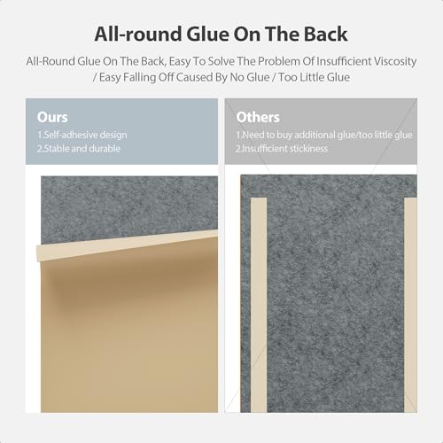 Image of 12 Pack Rectangle Acoustic Panels Self Adhesive Sound Proof Foam | High density sound acoustic panels, 16 x 12 x 0.4in 4:3 acoustic wall panels for home, office, and more(Moonlight Grey)