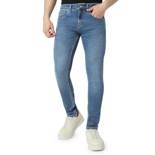 Image of Spykar Men's Skinny Fit Low-Rise Casual Jeans