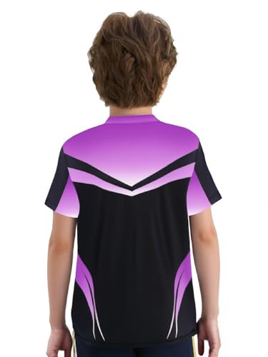 Hansber Boys Kids Athletic Short Sleeve T-Shirts Breathable Colorful Prints Tees for Sport Workout2