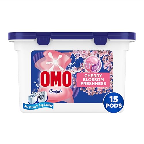OMO 3in1 Laundry Capsules Cherry Blossom Freshness 15 Capsules Removes 99 Types of Stains 4x Fragrance
