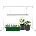 Wolezek Grow Lights for Seed Starting with Stand, 2ft T5 144 LEDs Full Spectrum Seedling Grow Light for Indoor Plants, 32W High Output Seed Starter Light Kit, Height Adjustable, ON-Off Switch
