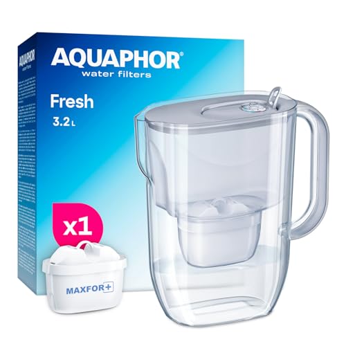 AQUAPHOR Fresh Carafe Filtrante avec (1) Filtre à Eau Maxfor+ (Gris)