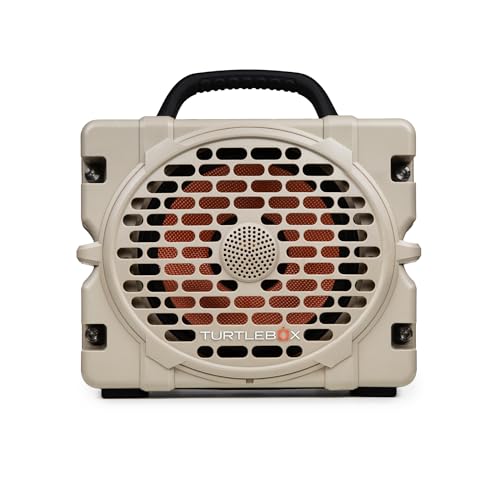 Image of Turtlebox Grande: Loud! Outdoor Portable Bluetooth 5.4 Speaker: Rugged, Waterproof, Ultra-Portable (Plays to 126db, Deep Bass, Shockproof), Unlimited Pairing for Full Stereo Experience, Tan