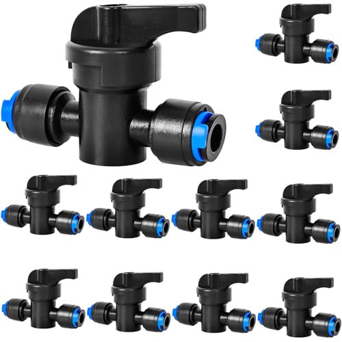 10 Pack 1/4 Drip Irrigation Shut Off Valves