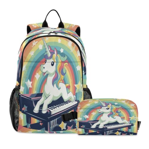 Sac école piano licorne étoile enfants voyage élève
