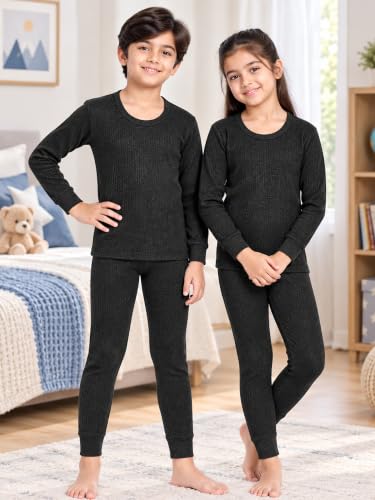 Image of Bodycare Insider Anti-Bacterial Solid Kids Thermal Top & Bottom Unisex Set