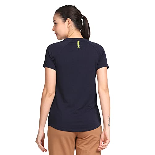 Image of Lavos Women's Regular Fit T-Shirt with Half Sleeve Round Neck, Bamboo & Cotton Gym, Yoga and Sports Wear for Women