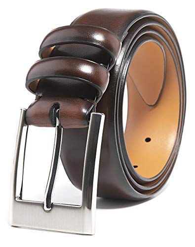 Fabio Valenti Belts for Men,Handmade Genuine Leather Men's Belt Classic and Fashion Designs (1233 Mahogany, 36/38)