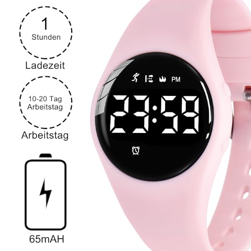 Image of Kids Watches for Girls Boys Digital Sport Watch with Step Counter Pedometer Vibration Alarm Clock, No App Waterproof Fitness Tracker Kids Watch Boys Girls Teens Students Ages 5-16