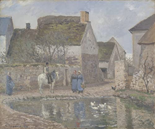 Peinture murale un étang à Ennery Camille Pissarro pour créer un salon apaisant et élégant