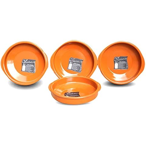 Valdearcos Martos S.A Set of 4 Spanish Terracotta Tapas Dishes/Cazuelas - 24cm diameter Cover
