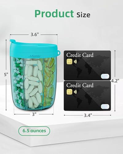 Image of PULIV Large Pill Bottle Organizer Anti-Mix Design, 6 Slots, 20 Labels