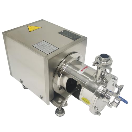 BREVELTION Single Stage Emulsion Pump 2200W Stainless Stee High Shear Emulsifying Pumping Machine 2900r/min Mixing Homogenizer for Food Industry, Cosmetic Care,Ink