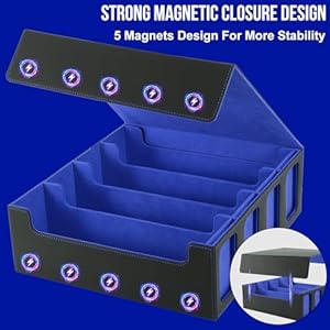 OUTOTO-Card-Deck-storage-Box-Card-Box-For-Magnetic-PU-Leather-Deck-Case-3000Mtg-Deck-Box-with-12-colorful-Divider-Tabs-Trading-Card-storage-Fits-for-Magit-Game-Cards