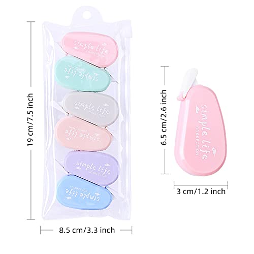 Gincevhy 12 Pack Macaron Color Correction Tape, 0.2 X 197 Inch, Instant Corrections, Easy To Use Applicator, White Out Correction Tape For School, Office, Crafting #TOP2