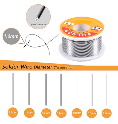 Image of 63 /37 Tin-Lead Rosin Core Solder Wire for Electrical Soldering, Flux Content 2%, 1mm, 100g(Net 80g)