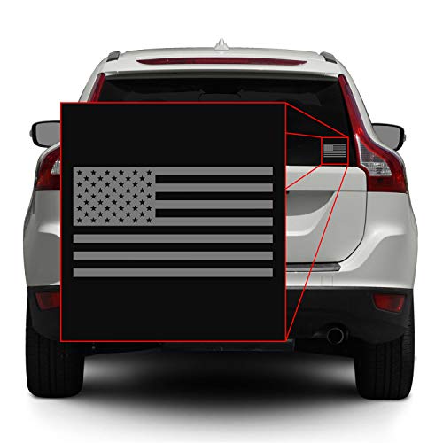 Image of American US Flag [Pick Color /Size] Vinyl Decal Sticker for Laptop /Car /Truck /Window /Bumper (7.5in x 4.2in, Matte Gray)