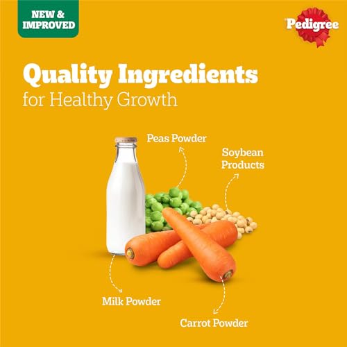 Image of Pedigree Adult & Puppy Dry Dog Food, 100% Vegetarian, 10 kg, Contains 37 Essential Nutrients, 100% Complete & Balanced Food for Adult Dogs (Pack of 2)