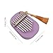 8 Keys Kalimba Sapele Wood Thumb Piano Mini Exquisite Finger Piano with Tune Hammer for Beginners (Purple)