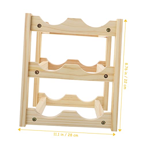 Soporte sencillo de madera para botellas de vino miniatura 2