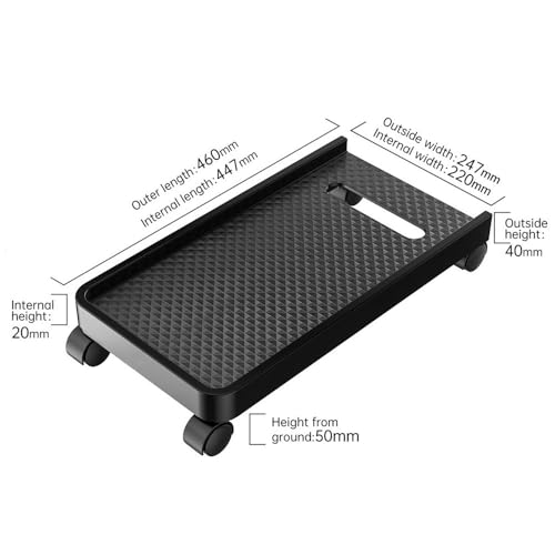 Soporte móvil para CPU con ruedas bloqueables para torre PC, ideal para hogar y oficina miniatura 2
