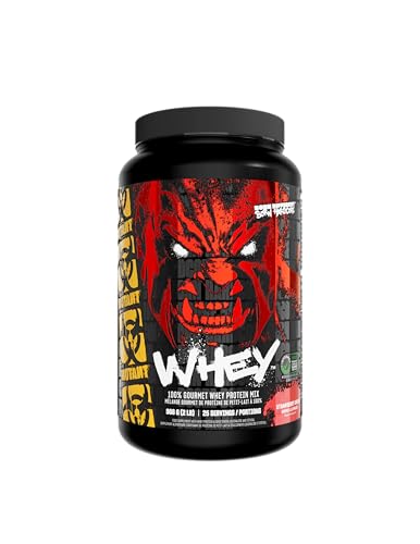 MUTANT Whey | 100% Molkenprotein-Pulver-Shake, Gourmet-Geschmack | 22 g Protein | Schnelle Aufnahme, leichte Verdaulichkeit | 908 g | Erdbeer-Creme