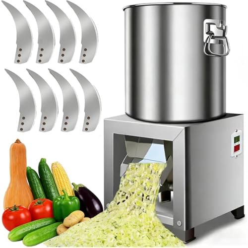 UIBAO Futterhäcksler & Gemüsezerkleinerer 1800 W,Elektrischer Kommerzieller Fleischkutter Mit 8 Kliâ€¦ – Miniatur