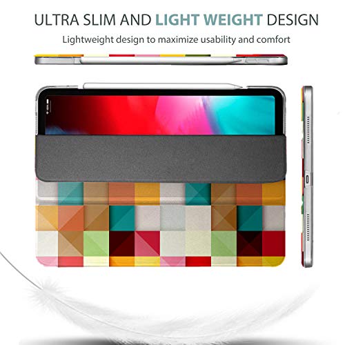 Image of DuraSafe Cases for iPad PRO 11 Inch 2 [ Pro 11 2nd 2020 ] Generation A2228 A2068 A2230 MY232HN /A MXDC2HN /A MXDE2HN /A MY252HN /A MXDD2HN /A Ultra Slim Smart Auto Sleep /Wake Printed PC Cover - Color Grid