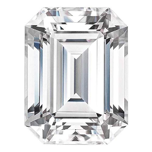 Bhumi Gems 1CT-50CT Emerald Cut Colorless VVS1 Clarity Moissanite Loose Diamond Loose Gemstone Making Jewelry Ring Pendant Earring Necklace Handmade White Fancy Cut Stone for Gift (3.00)