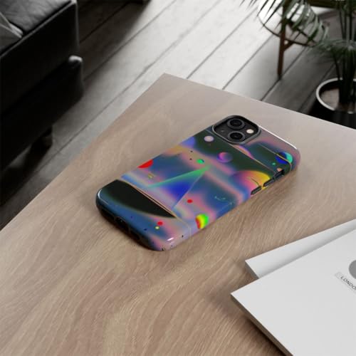 Coque rigide brillante iPhone 14 Plus design abstrait - 4