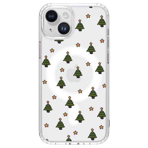 Coque iPhone 15 Pro Max sapin de Noël : protection festive et transparente MagSafe