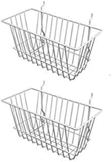 White Wire Baskets for Slatwall, Gridwall and Pegboard 12