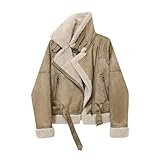 Design: Reißverschluss/offene Vorderseite, versetzter Reißverschluss vorne. Reißverschlusstaschen an der Taille. Verstellbare Nadelschnallenlaschen am Saum, Sie können den Reißverschluss schließen, um Sie warm zu halten oder den Vordermantel offen zu lassen