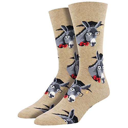 Socksmith Mens Novelty Crew Socks Smart Ass - One Size (Hemp Heather)
