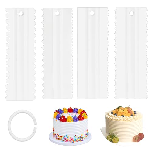 Getrays �P�[�L�X�N���[�p�[ 4�{�Z�b�g �v���X�`�b�N�� ���ʃ^�C�v �s�K�����G�b�W �f�R���[�V�����R�[�� �P�[�L�̒[�����c�[�� �N���[���ς� DIY �َq��� ���ٗp�i