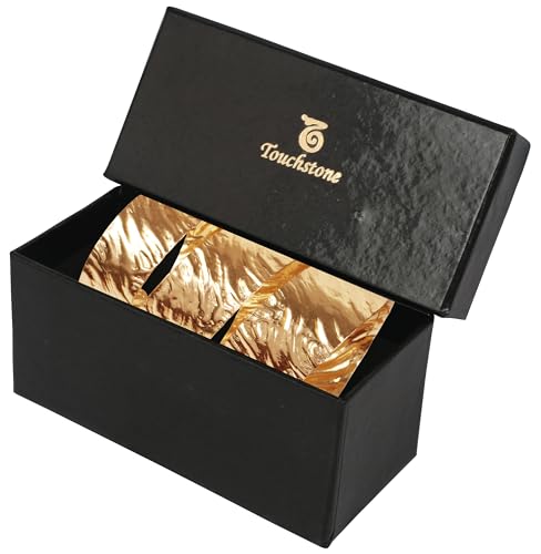 Image of Touchstone Indian Bollywood Desire Brass Base Exotic Workmanship Free Size Cuff Bracelet in Antique Gold Or White Or Copper Tone for Women.